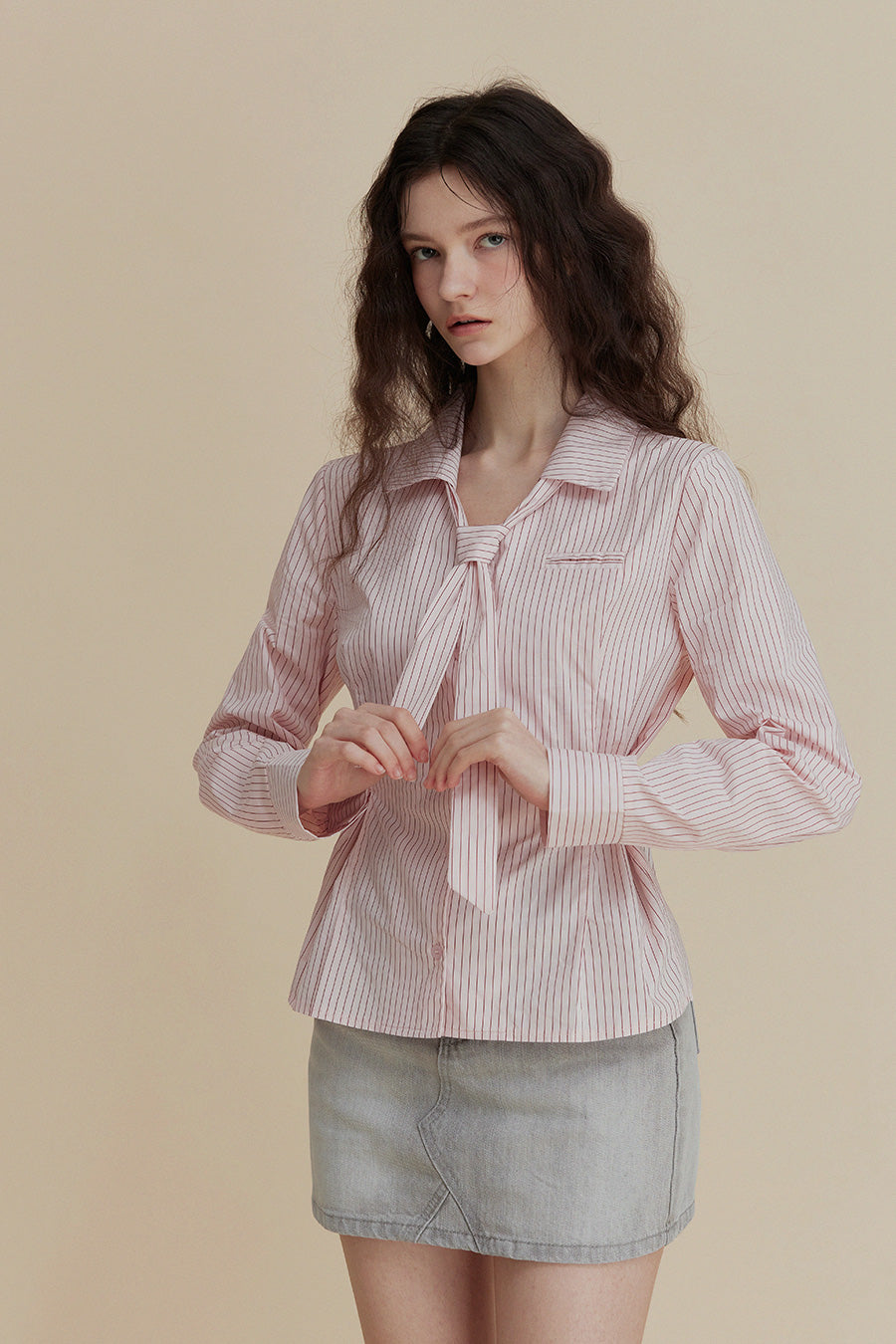 [TWEE] Varnish Tie Stripe Shirt