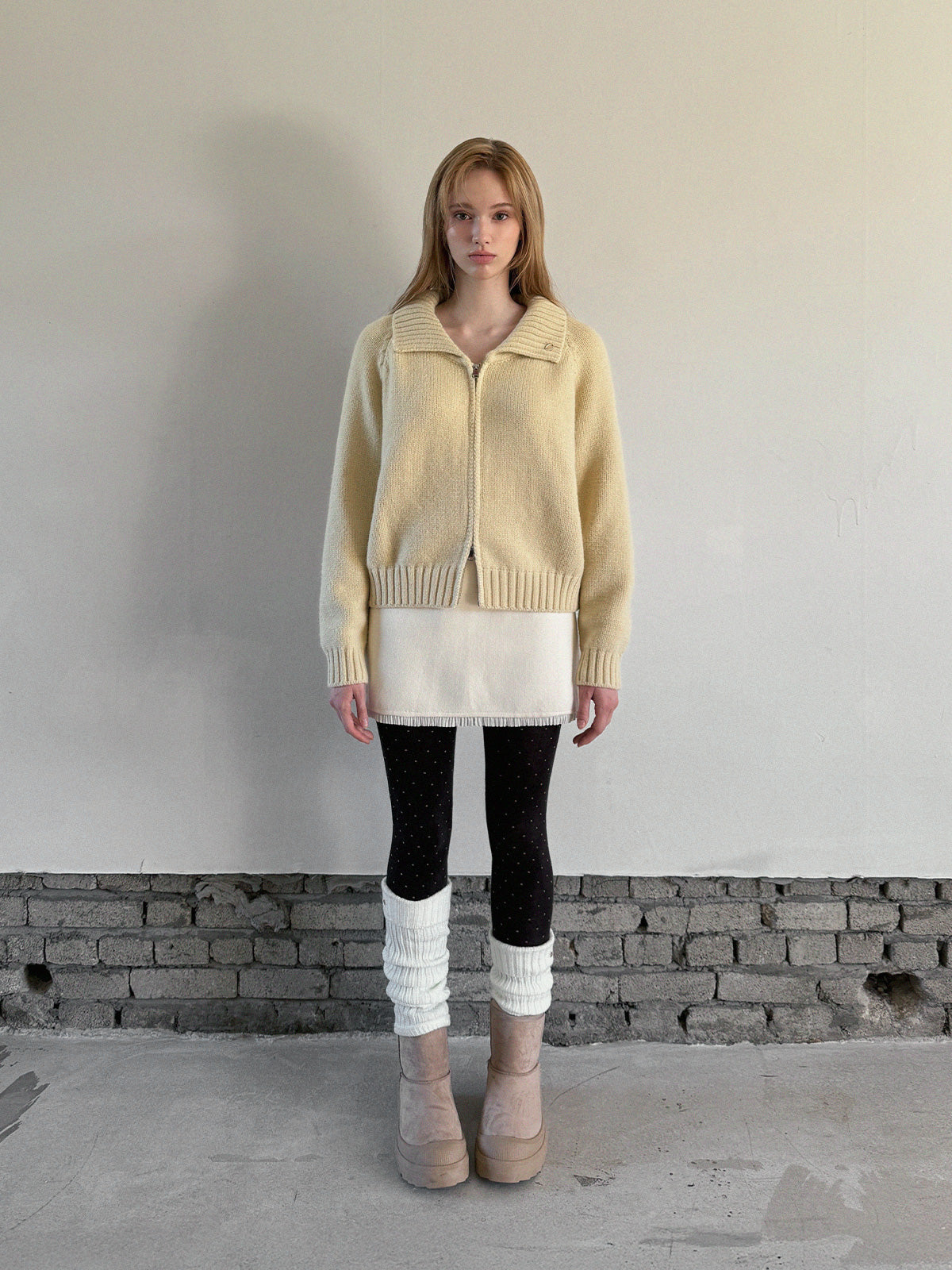 [TWEE] 뷰렌 레이어드 니트 밴딩 미니스커트