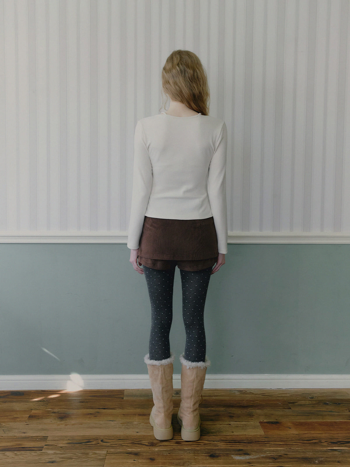 [TWEE]Revol geschichtetes Raffung Langarm-Top