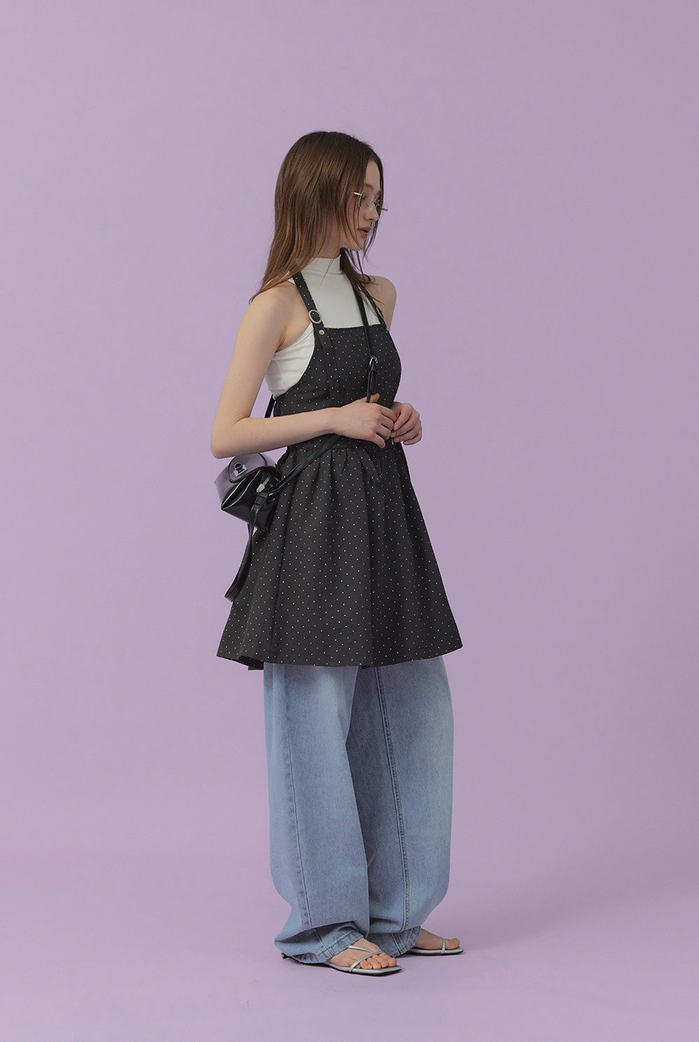 [TWEE] Nisbin Mini Dot Halter Neck Dress