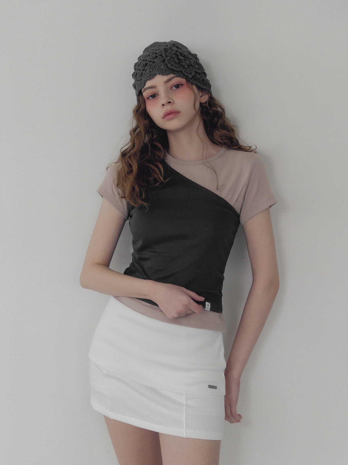[TWEE] Cellon shirring one-shoulder sleeveless