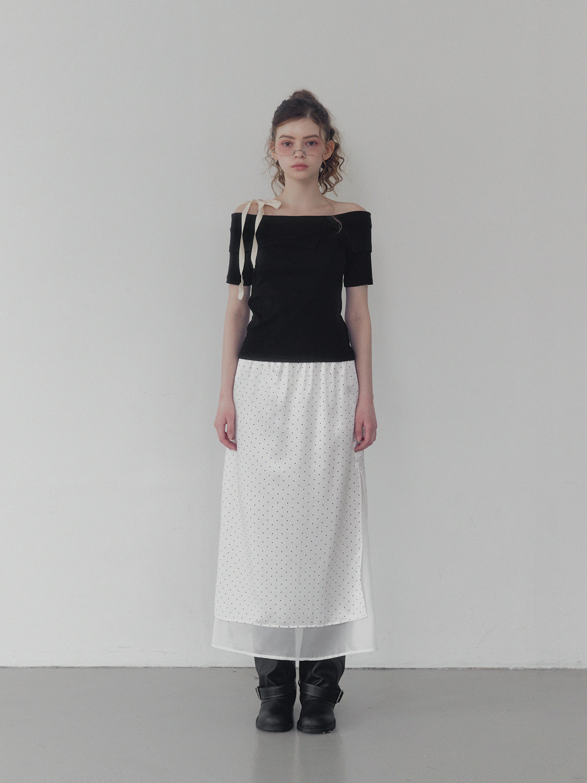 [TWEE] Petit strap one shoulder t-shirt