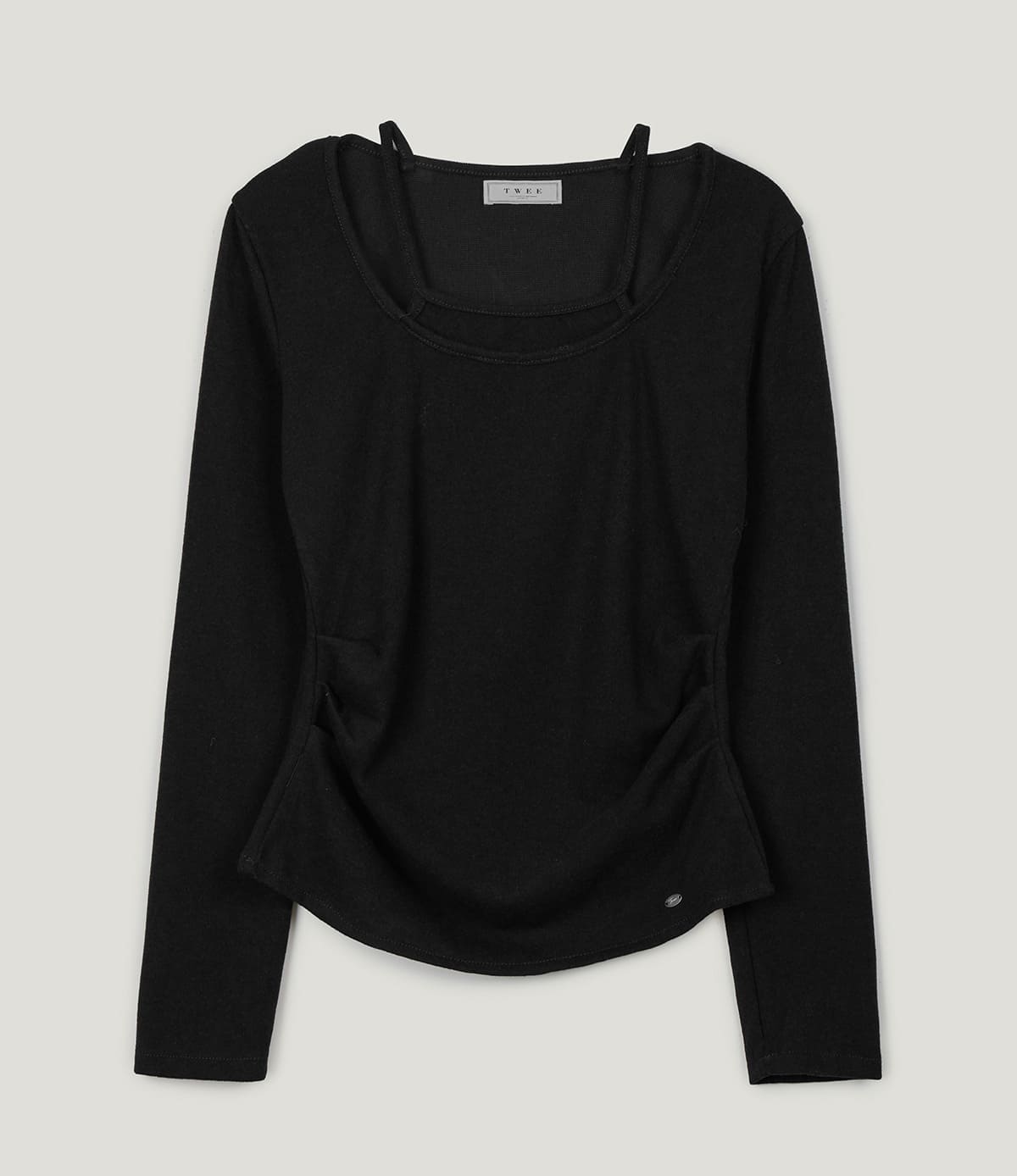 [TWEE]Revol geschichtetes Raffung Langarm-Top