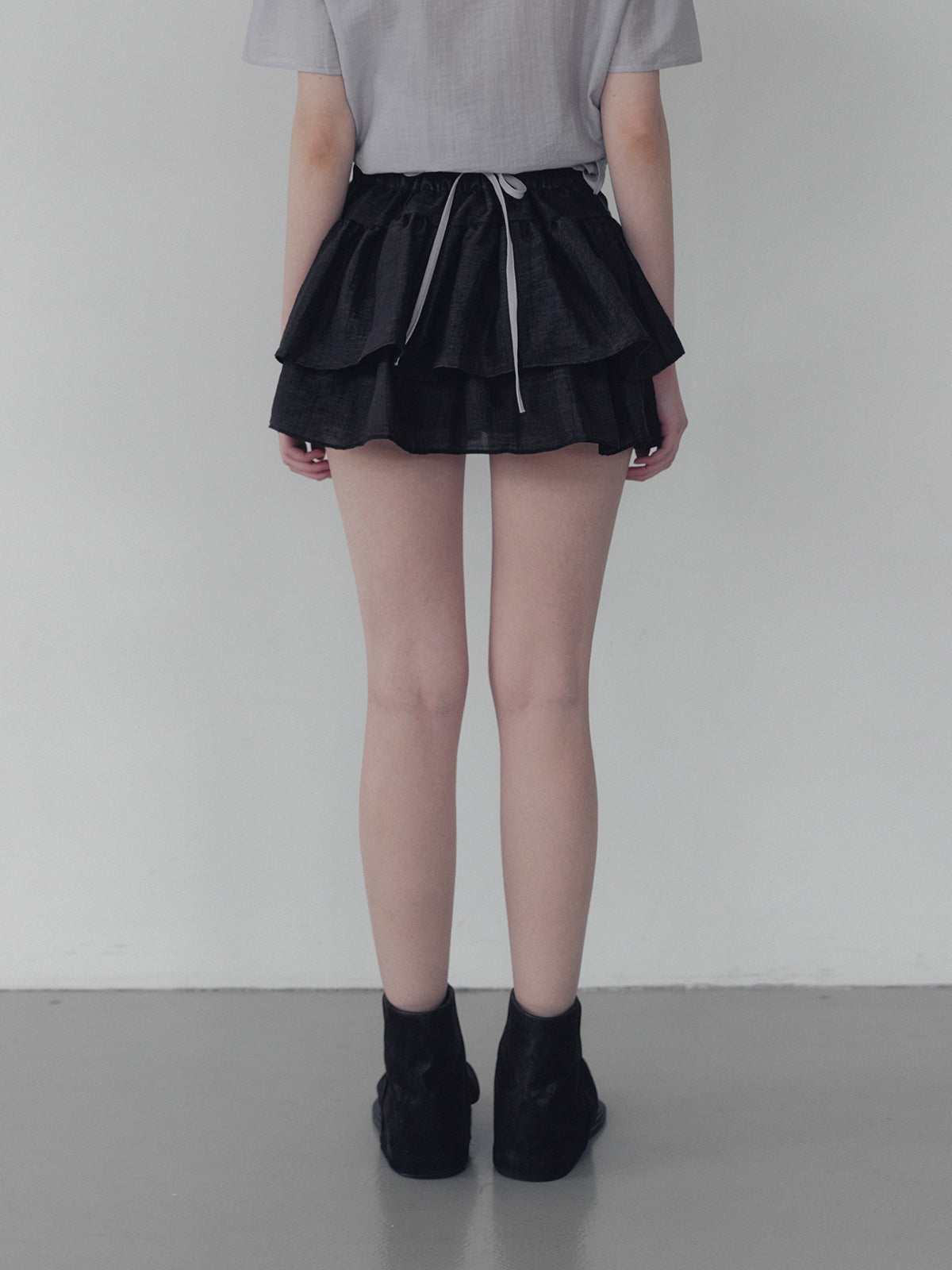 [TWEE] Blit tiered back banding mini skirt